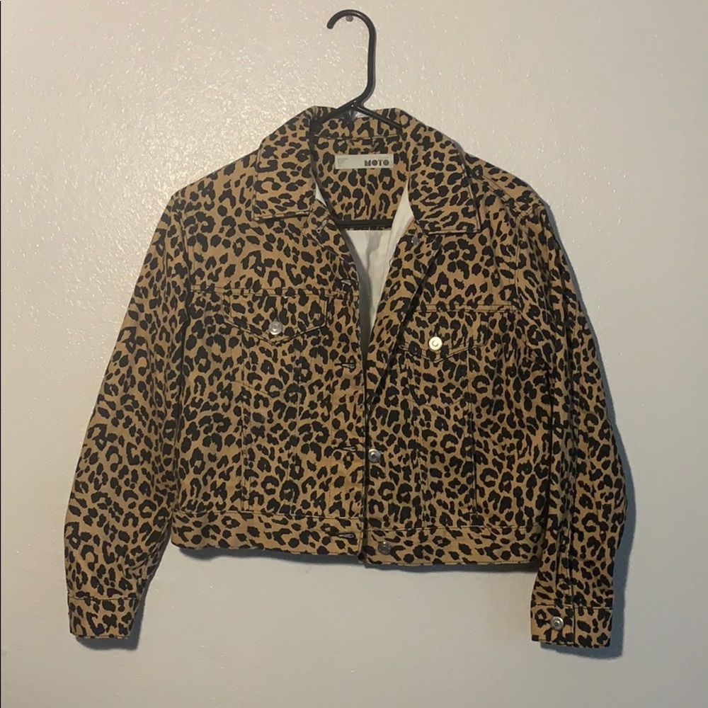 Cheetah print jean jacket